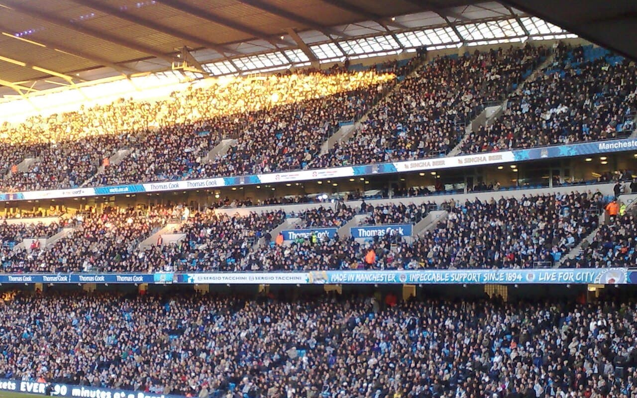 A packed football stadium