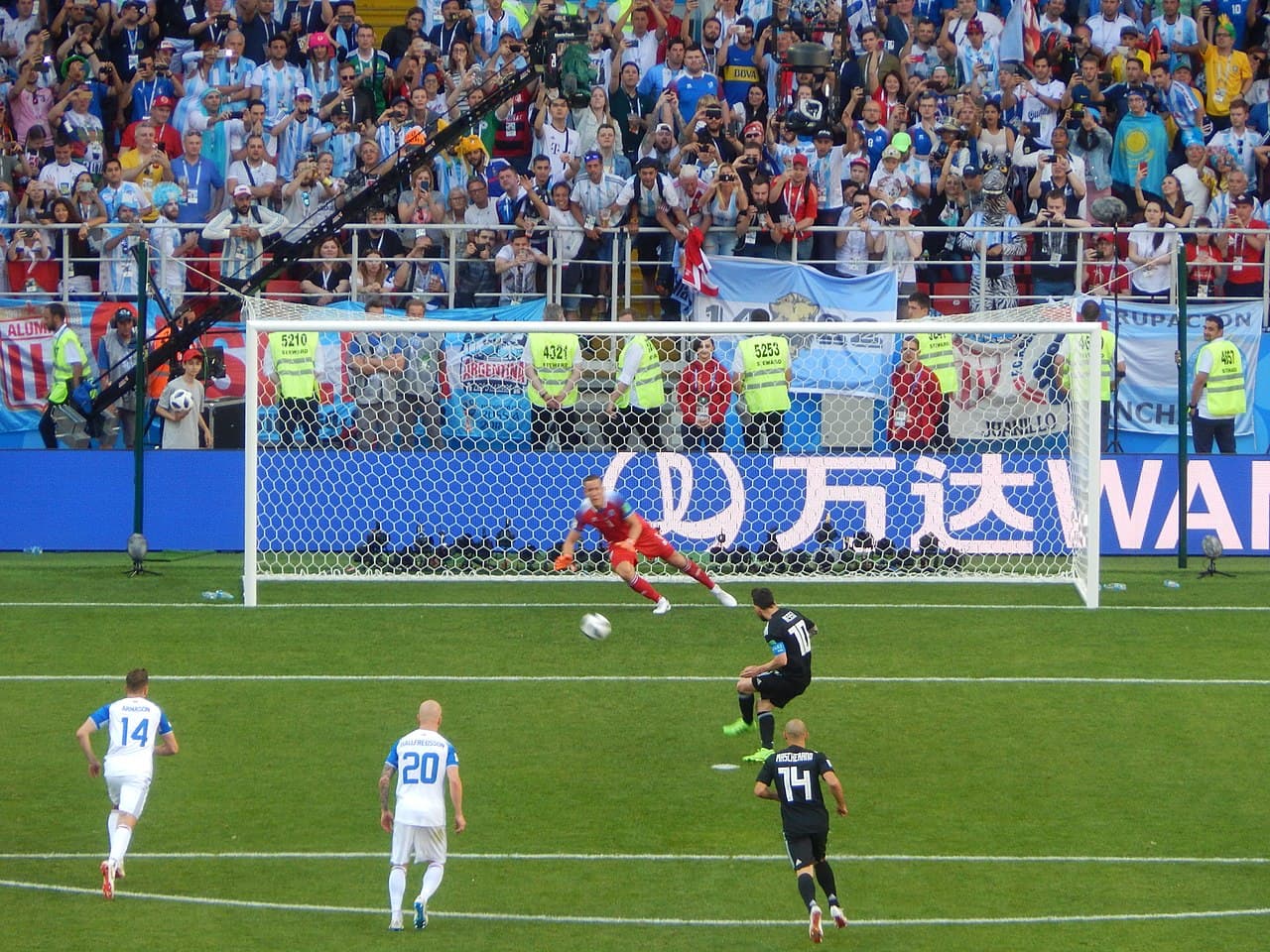 Lionel Messi taking a penalty for Argentina