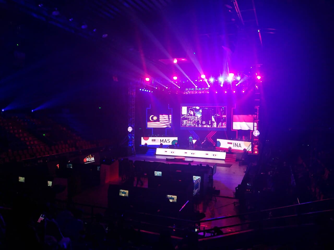 Players competing at an esports event